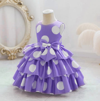 UrbanVastra Mom & Daughter Matching Lavender Polka Dot Dress Set | Stylish Family Matching Outfit | Party & Occasion Wear
