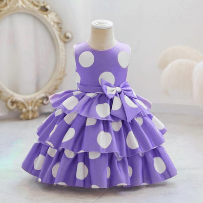 UrbanVastra Mom & Daughter Matching Lavender Polka Dot Dress Set | Stylish Family Matching Outfit | Party & Occasion Wear